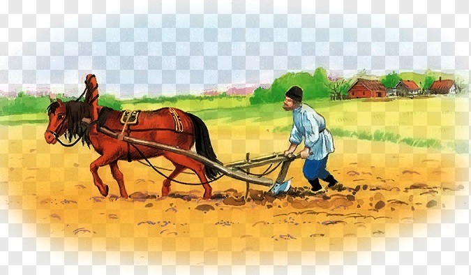 Create meme: The horse plows the land, plow drawing, Ushinsky what is a plow