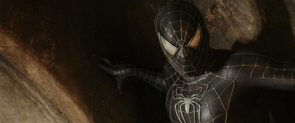 Create meme: Spider-Man 3 enemy in Reflection, Tobey Maguire spider man 3, Spider-man black suit