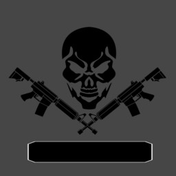 Create meme: skull with weapon emblem, sticker skull, skull sniper