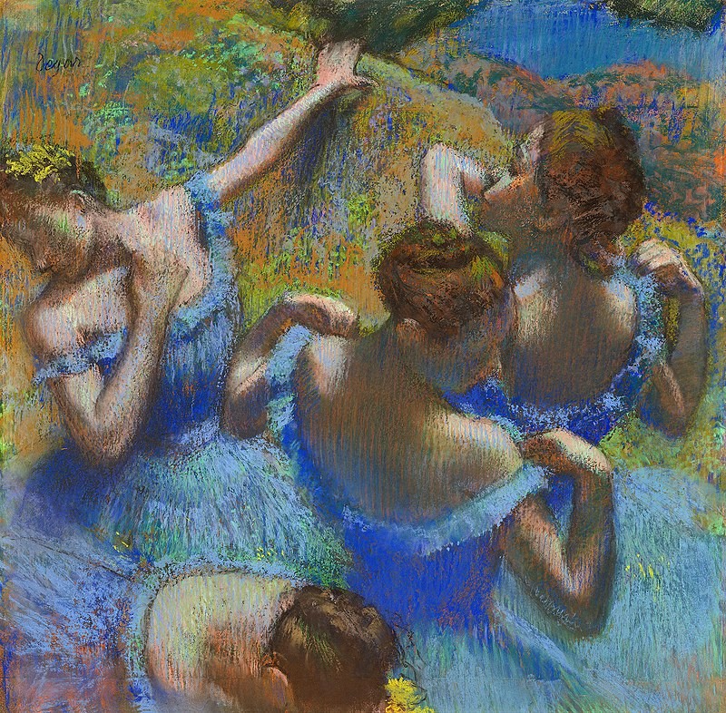 Create meme: Edgar Degas The Blue Dancers, Degas blue dancers, degas paintings