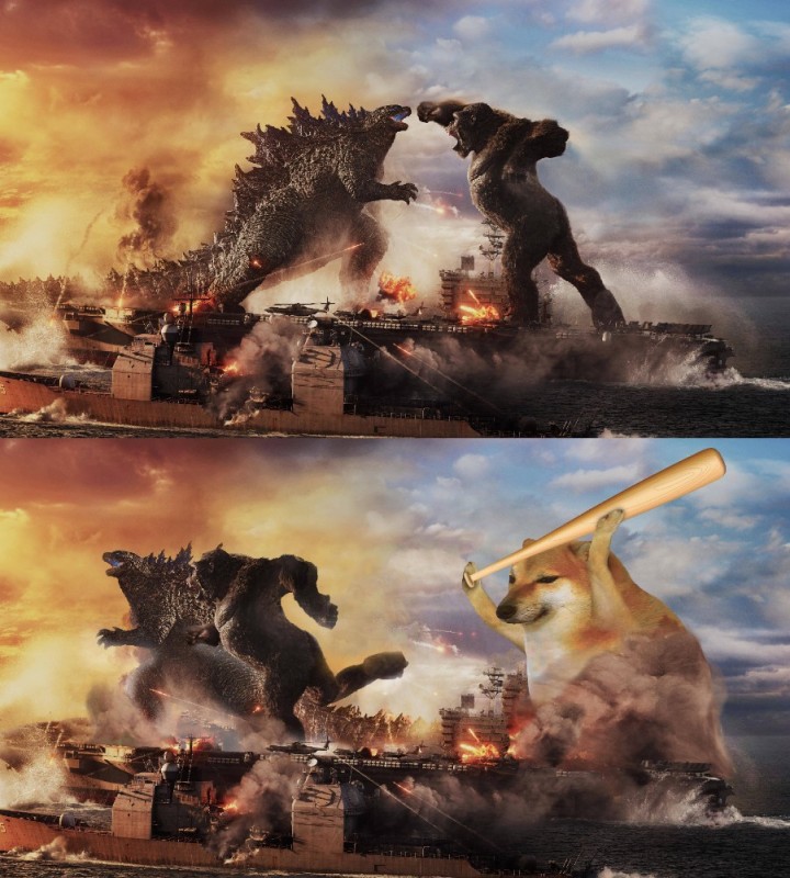 Create meme: Godzilla vs Kong trailer 2021, king kong godzilla, Godzilla vs king Kong