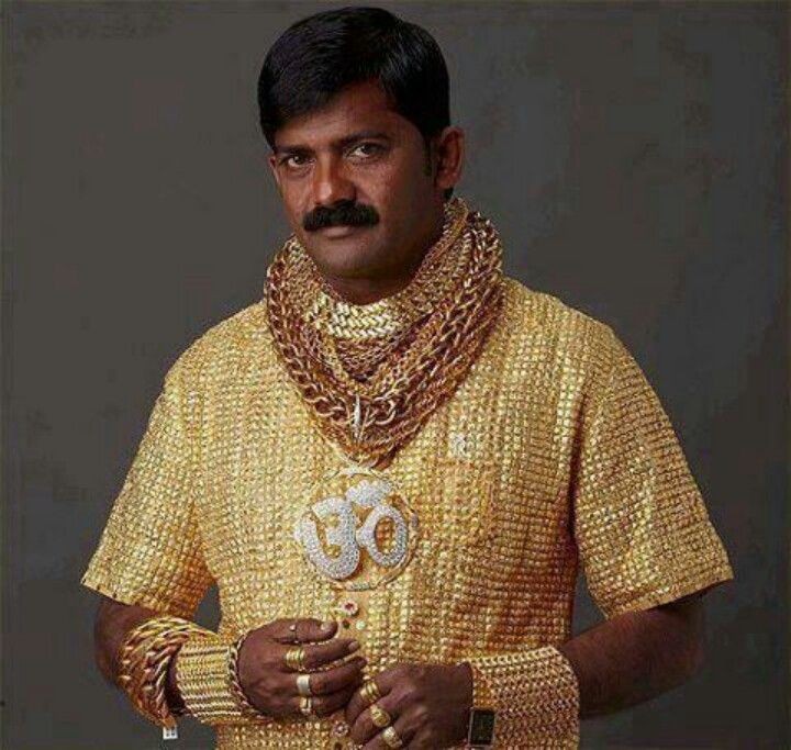 Create meme: Indian man gold shirt, datta fuge, Indian gold