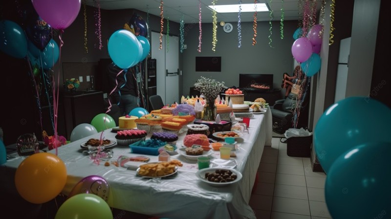 Create meme: birthday table, a festive table for a birthday, Studio's birthday