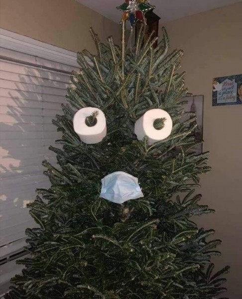 Create meme: dressed Christmas tree, christmas tree , the Christmas tree is funny