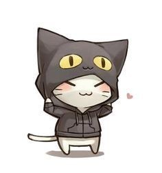 Создать мем: рисунок милый кошка в броне, котики няшки, милые рисунки аниме