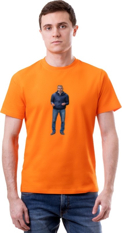 Create meme: orange men's T-shirt, mens t-shirt, orange t-shirt