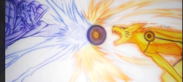 Create meme: Kurama and Susano, Naruto Kurama, kurama and rasengan