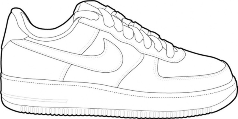 Создать мем: найк рисунок карандашом, раскраска кроссовки, nike air force 1 раскраска