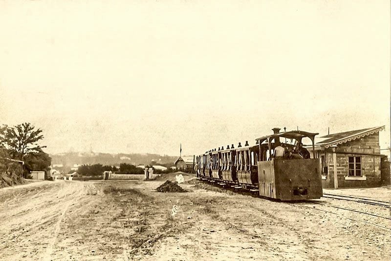 Create meme: steam tram, Odessa steam tram, the first tram