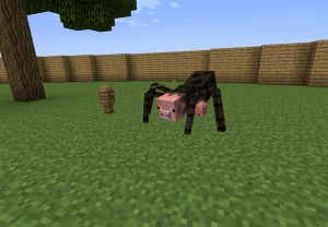 Create meme: spider minecraft, damn minecraft