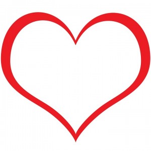 Create meme: heart vector, red heart outline, red heart
