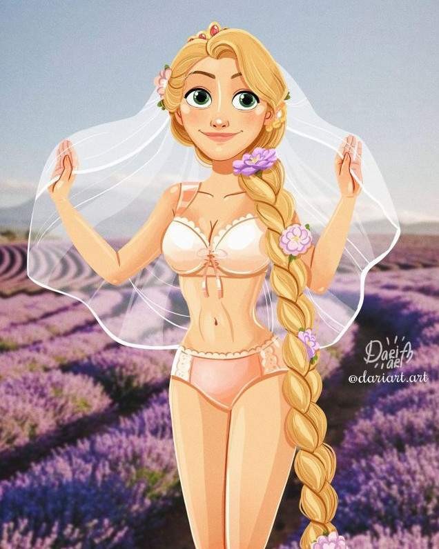 Create meme: disney Rapunzel, rapunzel characters, Cassandra Rapunzel in a swimsuit