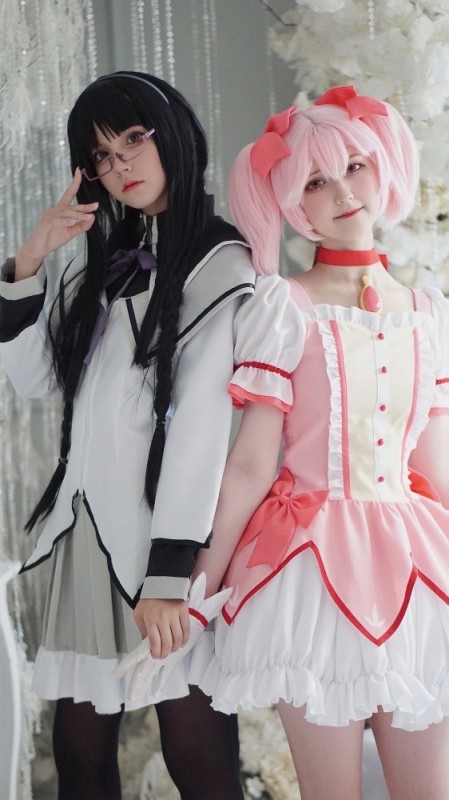 Create meme: madoka magika cosplay, madoka kaname cosplay, cosplay anime