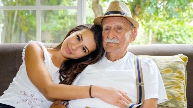 Create meme: grandfather and granddaughter, grandfather and a young girl, grandfather and granddaughter