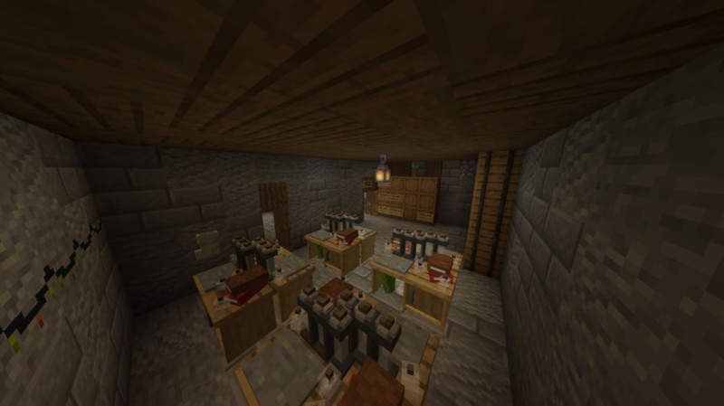 Create meme: interior in minecraft, basement in minecraft, minecraft mod