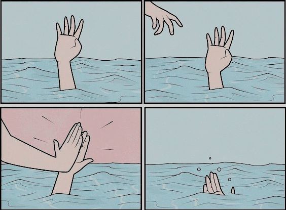 Create meme: memes , the drowning man, sinking hand meme