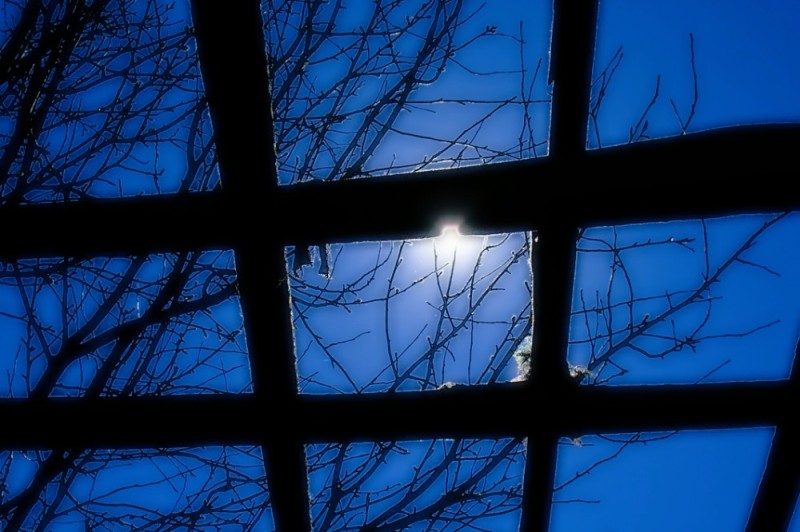 Create meme: night window, lattice sky aesthetics, The sky through the bars
