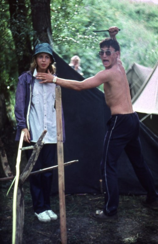 Create meme: hiking in the USSR, hiking in the USSR in the 70s, scout tent