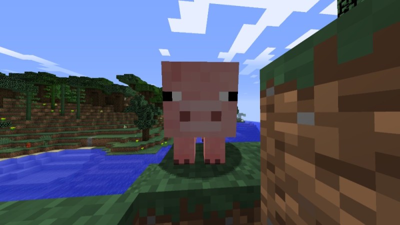 Create meme: minecraft , a pig in minecraft, pig minecraft