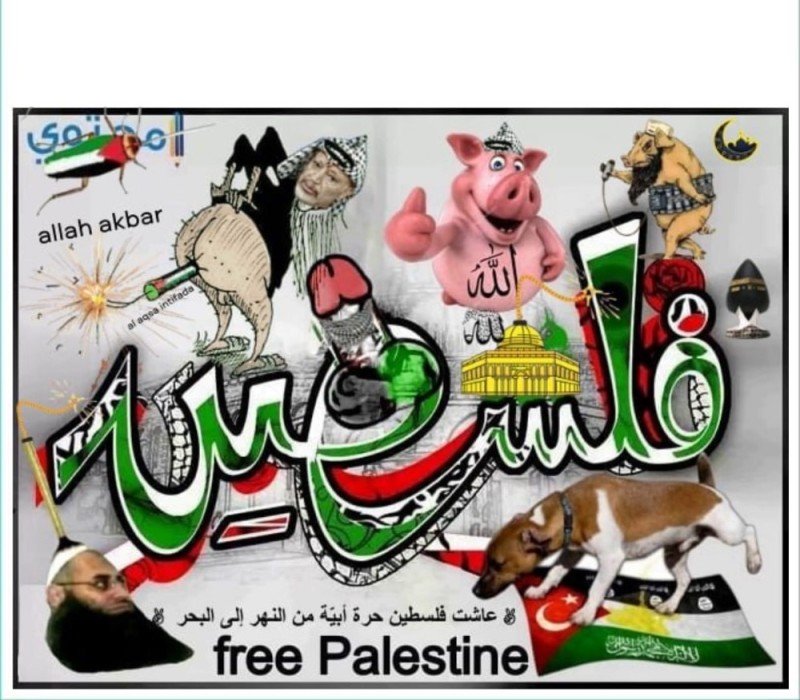 Create meme: Palestine's Yasser Arafat, pig haram, Arab 