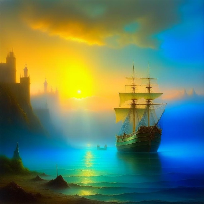 Создать мем: пейзаж картина, иван константинович айвазовский – закат 1866, морской пейзаж маслом