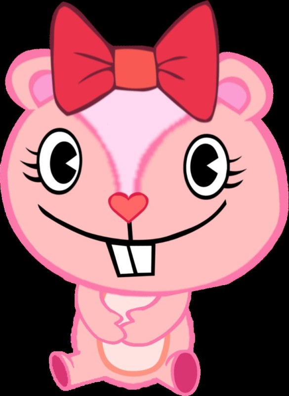 Создать мем: happy tree friends зубастик, happy tree friends giggles, happy tree friends giggles angry