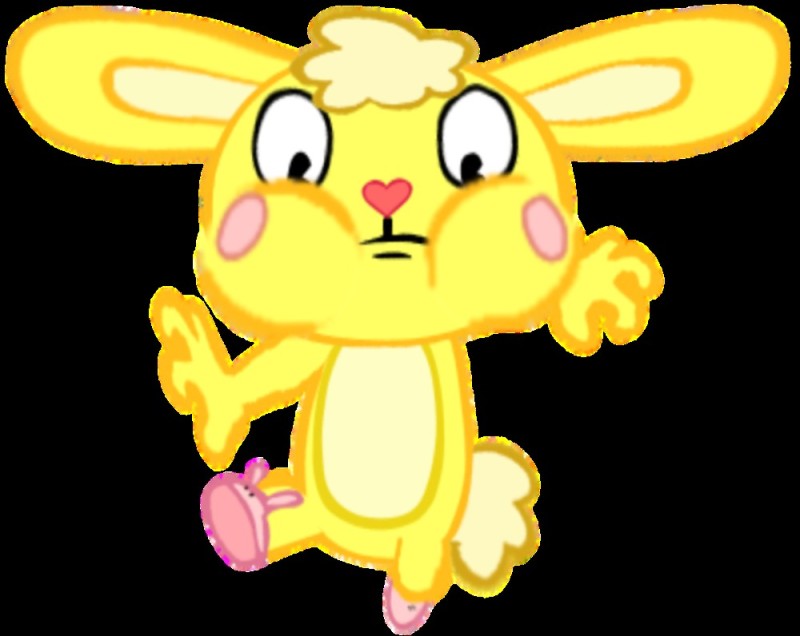 Create meme: Happy three friends cuddles, cuddles happy tree friends, yellow rabbit cuddles