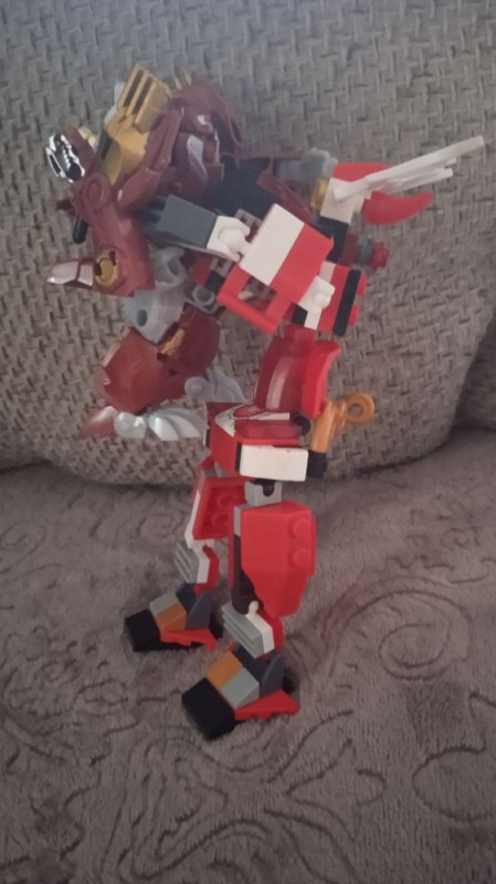 Create meme: lego ninjago transformers, lego ninjago movie, red robot transformer