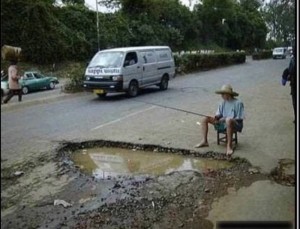 Create meme: and suddenly funny pictures, bad roads in Croatia photo, pothole