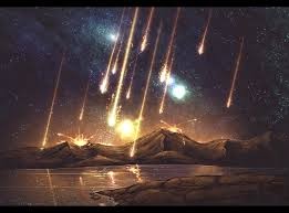 Create meme: meteor shower dnd, meteor shower in space, meteor shower