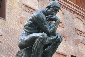 Create meme: Rodin thinker, thinker, the statue of the thinker by Rodin