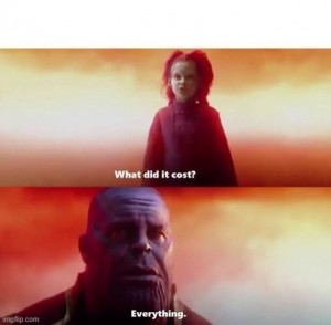 Создать мем: комиксы мемы, танос и гамора мем, what did it cost