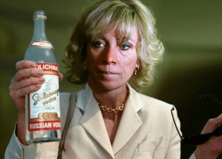 Create meme: Zakharova Maria, alcohol , Maria Zakharova is getting drunk