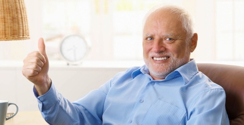 Create meme: Harold smile, Harold hide the pain , Harold 