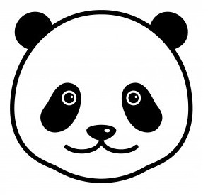 Создать мем: наклейки пандочки для срисовки мордочки, панда контур морды, кавайные рисунки панда