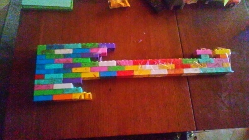 Create meme: ak-47 machine gun from the designer of the crumbs, super lego shotgun, lego MP40 made of cubes