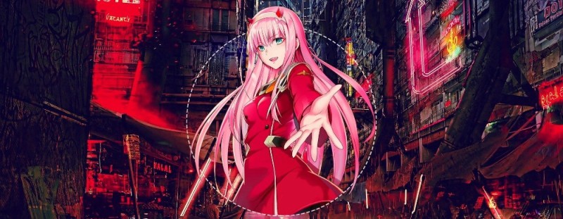 Создать мем: zero two hd, милый во франксе, zero two