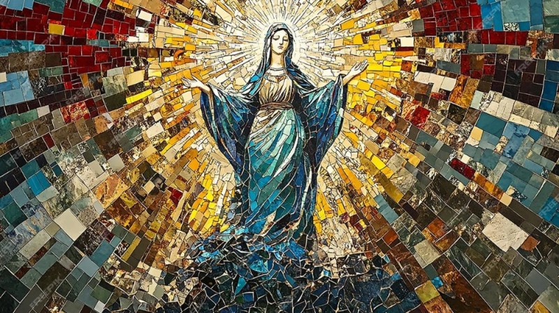 Create meme: the mosaic of the Virgin Mary Catholic, assumption of the blessed virgin mary, religion 