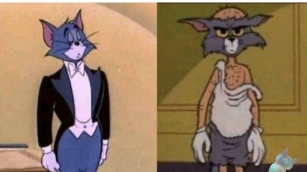 Create meme: Tom and Jerry Tom in the suit, Tom and Jerry cat, Tom and Jerry meme