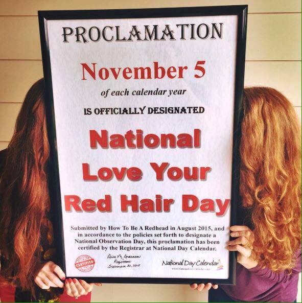 Create meme: national redhead day — USA, appreciation day, English text