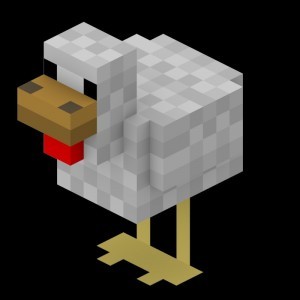 Create meme: chicken minecraft, chicken in minecraft, minecraft mobs chicken