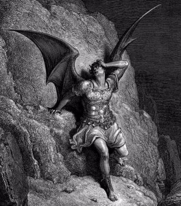 Создать мем: рисунок изи дьявол люцифер, люцифер падший ангел старинные изображения, Люцифер