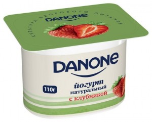 Создать мем: йогурт данон клубника, йогурт данон клубника 2,9% 110г, данон йогурт