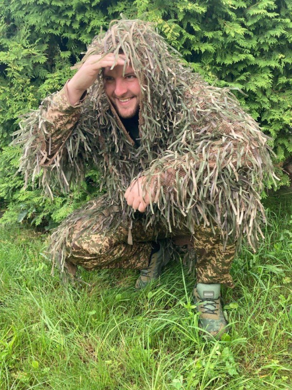 Create meme: The mask of the leshiy sniper, camouflage coverall, Gilly's mask