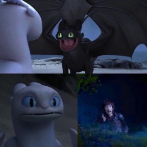 Создать мем: httyd, Как приручить дракона, беззубик и дневная фурия фото