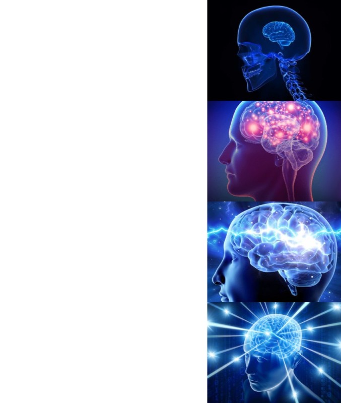 Создать мем: синий человек с мозгом, сверхразум мозг, мем мозг