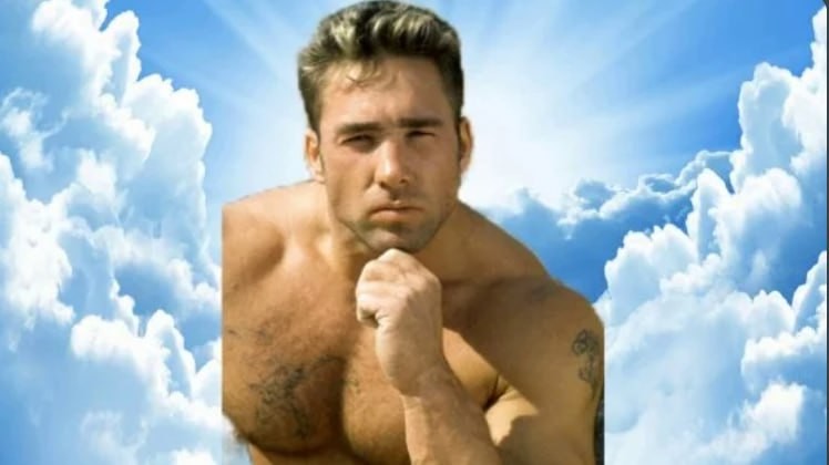 Create meme: Billy Herrington in Paradise, hachimaki Billy Herrington, Billy Herrington in heaven