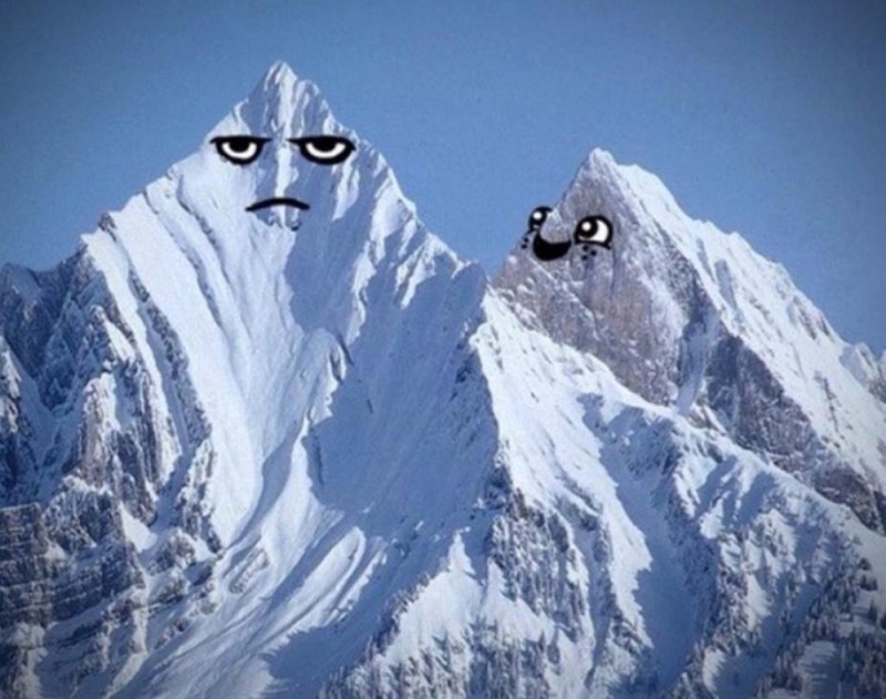 Create meme: jokes about mountains, funny mountains, Let's move mountains