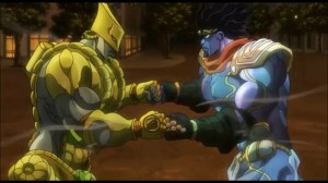 Создать мем: jojo s bizarre adventure, невероятные приключения джоджо 4 сезон дио стенд, star platinum the world