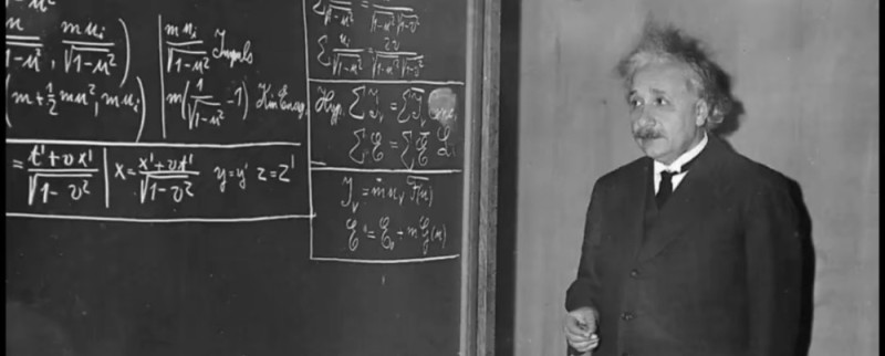 Create meme: Albert Einstein, Albert Einstein at the blackboard, Einstein's theory of relativity